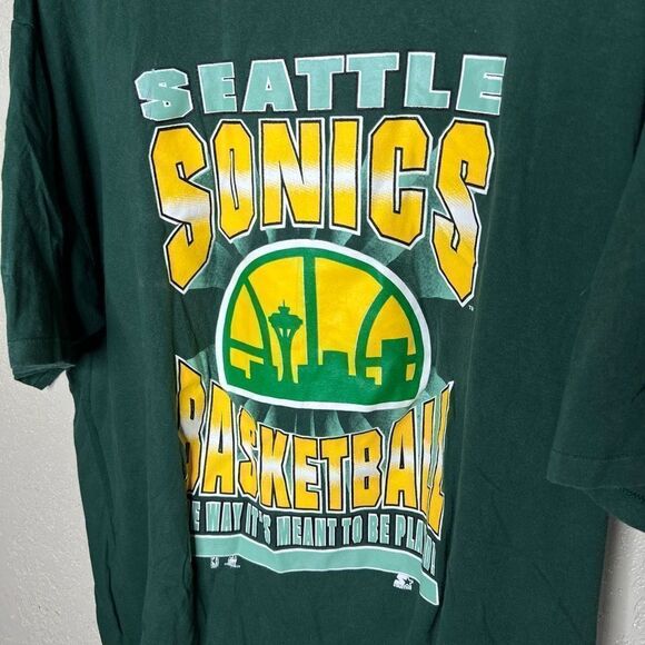 American Vintage 90s Seattle SuperSonics T Shirt XXL - Picture 2 of 5
